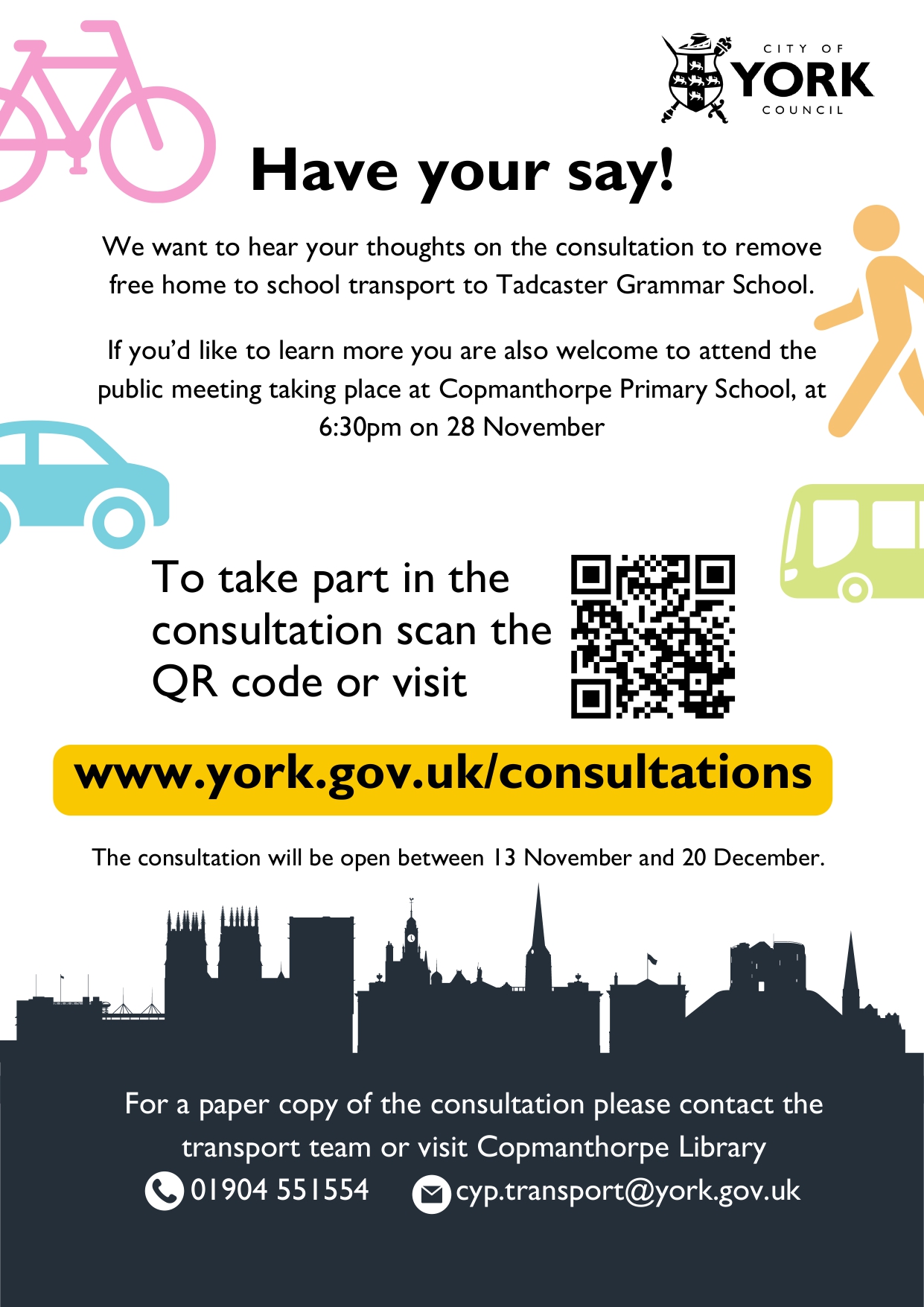 Consultation on proposals to remove the free bus service to Tadcaster Grammar School - 28th November 2023